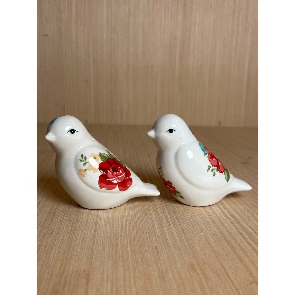 The Pioneer Woman Breezy Blossom Bird Salt and Pepper Shaker Discontinued Set